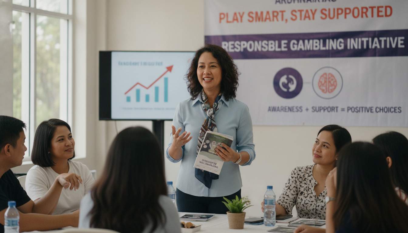 Responsible Gaming Awareness Philippine woman promoting responsible gambling
